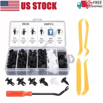 Car Retainer Clips 105 PCS Auto Plastic Fasteners Kit Push Trim Pin Rivet Bumper • $9.99