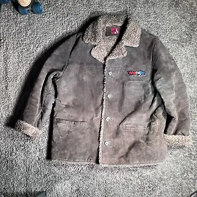 Vintage Marlboro Man Miles Brown Leather Sherpa Coat Small (JEEP WRANGLER PATCH) • $110