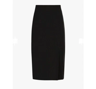 £21.59 • Buy Reiss UK 10/ US 6 Black Polyester Vanessa Zip Detail Midi Pencil Skirt -New