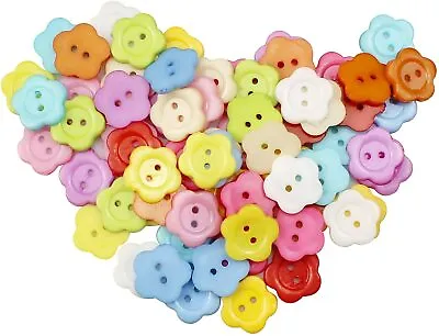 £3.25 • Buy Flower Shape Buttons Choice Of Colour And Size , Haberdashery Sewing