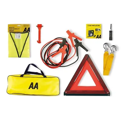 AA Breakdown And Safety Kit Plus Emergency Travel Car Hi Vis Booster Cables Bag • £49.95