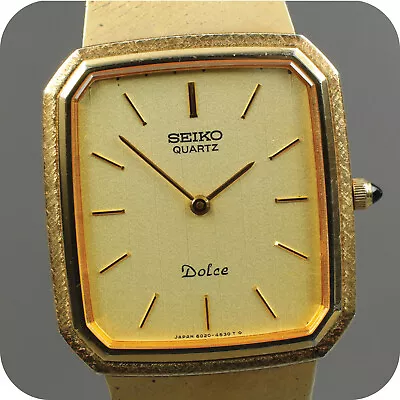 [Exc+5] Vintage SEIKO Dolce 6020-4060 Gold Square Men's Quartz Watch From JAPAN • $119.99
