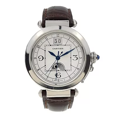 Cartier Pasha Steel 42mm Stainless Steel Moon Phase Automatic Men’s Watch 2938 • $4495