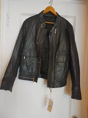 Richmond X Men's Leather Biker Jacket Made In Italy Black 38-40 • $299