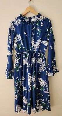 MY GIRL Label Womens Blue Floral Bohemian Relaxed Lightweight Maxi Dress Size 12 • $35