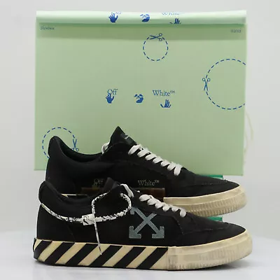 Off White Low Vulcanised Mens Trainers Uk 8 Eu 42 Black Rrp £240 Ja • £99.50