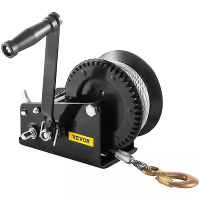 VEVOR Hand Winch 3500LBS Heavy-duty Hand Crank W/ 33FT Steel Cable For Boat/SUV • $35.99