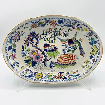 HICKS MEIGH & JOHNSON Antique Pre-1830 Ironstone Plate In Flying Bird Pattern • $329.99