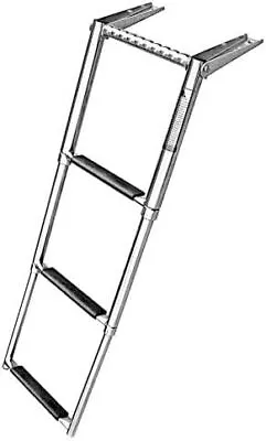 3 Step Stainless Telescoping Folding Ladder For Marine Boat Yacht Swimming Pool • $55.99