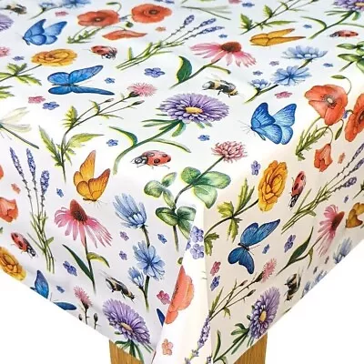 Wildflower Meadow Flowers PVC Vinyl Wipe Clean Oilcloth Tablecloth • £80.99