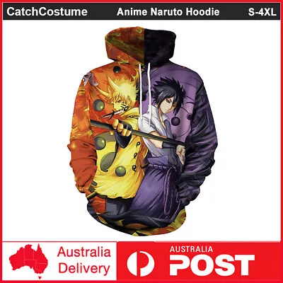Naruto Anime Hoodie Pullover Long Sleeve Hooded 3D Print Sweatshirt Jacket Coat  • $35.35
