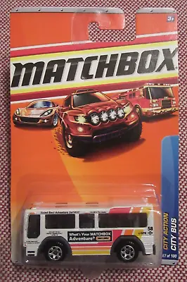 Matchbox 2010 City Action City Bus #67 Pearl White • $11.95