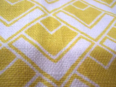 #2 YELLOW+WHITE Vintage/1970's Linen+Cotton UPHOLSTERY Int. Dec. SAMPLE+Swatches • $15