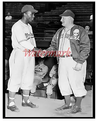 Montreal Royals Jackie Robinson Shaking Hands Coach Honus Wagner 8 X 10 Photo • $5.59