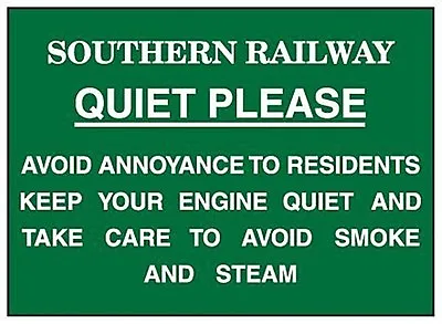 Southern Railway Quiet Please Enamelled Steel Wall Sign 180mm X 130mm (dp) • £7.50