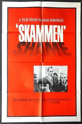 Ingmar Bergman Ullmann & Max Von Sydow SKAMMEN SHAME Original Movie Poster 3185 • $4.99