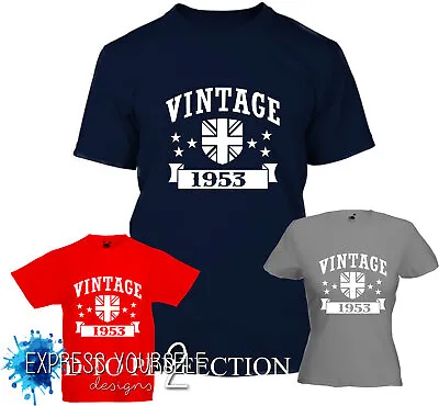 VINTAGE (2) 1953 - 70th Birthday T-Shirt (2023) Gift Premium Quality • £9.99
