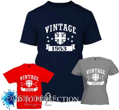 VINTAGE (2) 1953 - 70th Birthday T-Shirt (2023) Gift Premium Quality • £9.99
