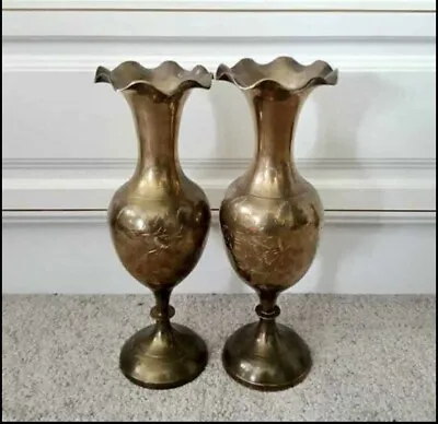 Vases Pair Bronze Vintage  • £19