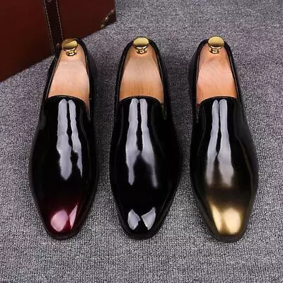 Mens Slip On Pointed Toe Loafers Business Formal Dress Casual Gradient Shoes • £40.74