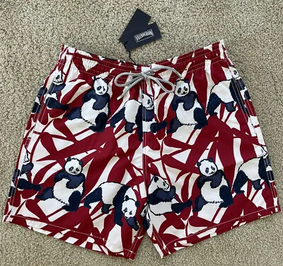 NWT Authentic Vilebrequin MOOREA Swim Trunks - PANDA - MEN - MULTICOLOR - XL • $125