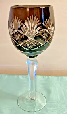 Vintage  Bohemian Crystal  Amethyst Wine Glass EUC • $28.50