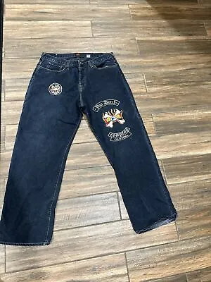 Rare VTG VON DUTCH Originals Compton California Flying Eyeball Denim Jeans Sz 40 • $42.99