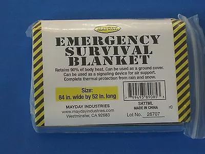  5 Emergency Survival Preppers Mylar Blanket 84x52 / Emergency Signaling Device • $10.99