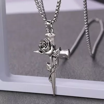 Cross Pendant Necklace For Men Stainless Steel Titanium Necklace18-36 Inches S3 • $0.46