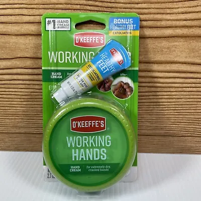 O'Keeffe's Working Hands Hand Cream (2.7 Oz) Bonus Healthy Feet Foot Cream • $14.99