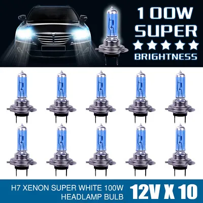 10x H7 100W 8000K Xenon HID Headlight Lamps Light Bulbs Super White Effect·. • £9.49