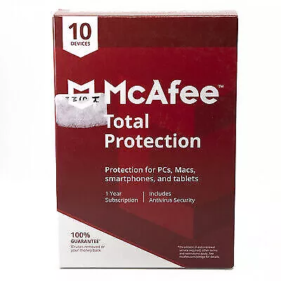 McAfee Total Protection Antivirus Software For 10 Devices MTP00ESTXRAA • $119.99