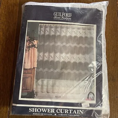 Guilford 72  X 72  Ivory Lace Shower Curtain With Liner Vintage In Package • £17.82