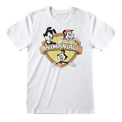 Official Animaniacs Logo Warner Brothers Yakko Wakko & Dot White T-shirt • £12.99