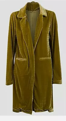 Women's Open Front Velvet Coat Avocado Green UK Size 8-16 BNWT RRP £29.95... • £8.99