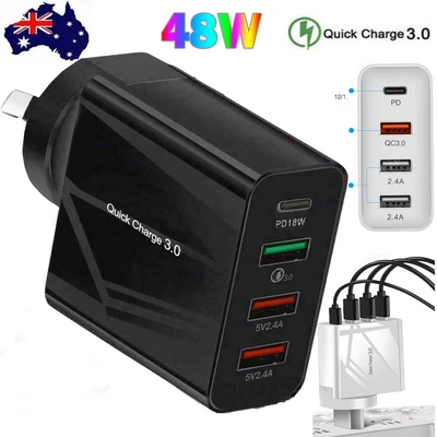 $5.49 • Buy 20W 48W DUAL USB Type-C Wall Adapter Fast Charger PD Power For IPhone 14 13 12