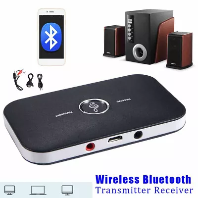 Home TV Stereo Audio Adapter 2in1 Bluetooth Transmitter & Receiver Wireless A2DP • $8.99