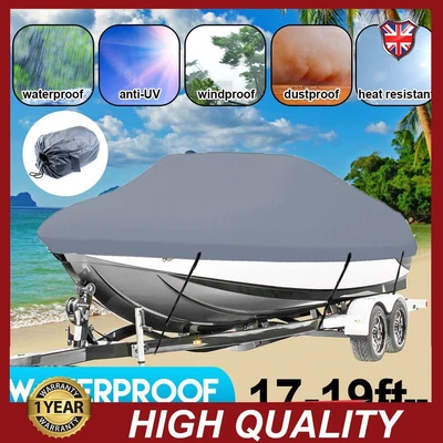 £47.99 • Buy Heavy Duty Speedboat Boat Cover Waterproof V-Hull Marine UV Resistance 17-19FT