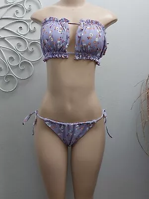 Zaful Forever Young Women’s 2 Piece Set Bikini  Swimsuit Bathingsuit Purple  8 • $22.50