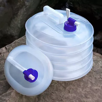 5L/10L/15L Collapsible Water Container With Spigot Camping Water Storage Jug • $8.99