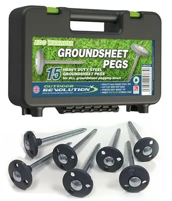 £10.95 • Buy Outdoor Revolution Eco Warrior Steel Tent Awning Groundsheet Pegs Box Of 15