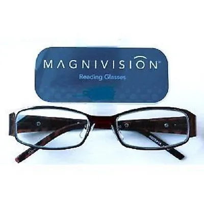 Magnivision Brown Metal Frame Reading Glasses (M19) Choose Your Strength* • $11.95