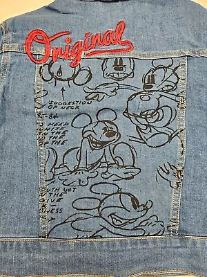 Disney Kids Denim Jacket Original Mickey Mouse Embroidered Size 5/6 Unisex NWT • $9.99