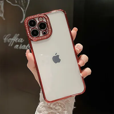 $11.84 • Buy For Apple IPhone 14 Pro Max 13 12 11 87 Rhinestone Diamond Shockproof Clear Case