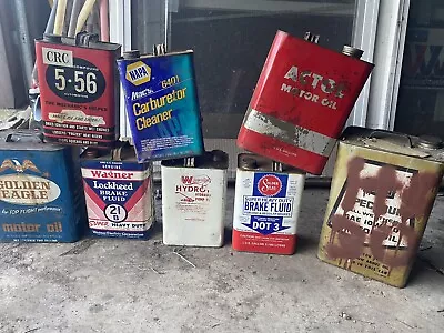 Vintage Motor Oil Can Lot Of 7 GOLDEN EAGLE   METAL CRC WAGNER SOME NEW • $300