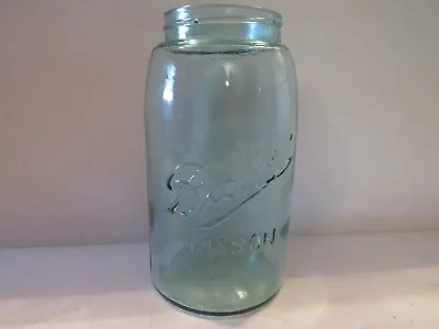 Vintage Aqua Ball Triple  L  Mason Quart Canning Jar Marked #11 On Bottom • $10