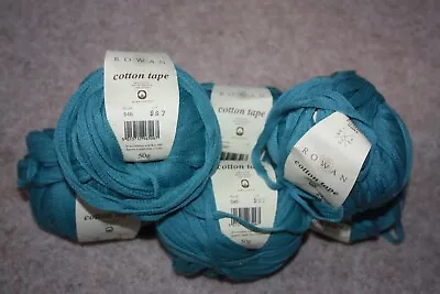 X 6 Rowan Cotton Tape 50g Balls Teal Blue • £14.99