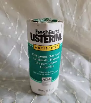 NOS Vintage LISTERINE Antiseptic Full Bottle PAPER WRAPPER 3 Fl Oz FRESH BURST • $12.99