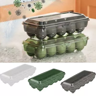 Egg Storage Box Plastic Storage Containers With Lid Portable Egg Holder • £5.91