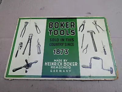 Vintage Boker Tools Sign Brace Drill Hammer Etc . Not Enamel Sign . • $145